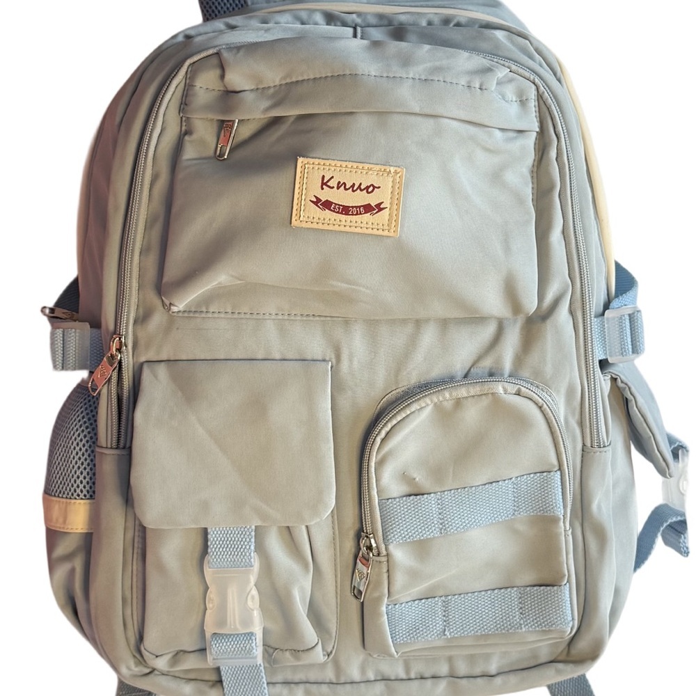 Knuo Light Blue Backpack Bag Travel School Laptop Bag - Picture 2 of 10